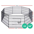 i.Pet 2X24" 8 Panel Pet Dog Playpen Puppy Exercise Cage Enclosure Fence Play Pen