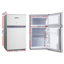 Glacio 90L Portable Fridge Bar Freezer Cooler Upright 12V/24V/240V Caravan Car Silver