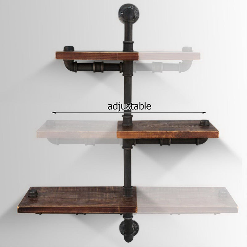 Display Shelves Bookshelf Pipe Shelf Rustic Industrial Floating Wall Shelves DIY Brackets