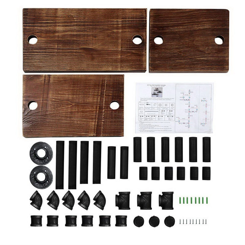 Display Shelves Bookshelf Pipe Shelf Rustic Industrial Floating Wall Shelves DIY Brackets
