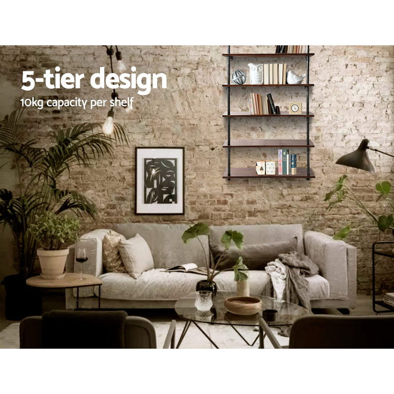 Wall Display Shelves Industrial DIY Pipe Shelf Rustic Floating Brackets