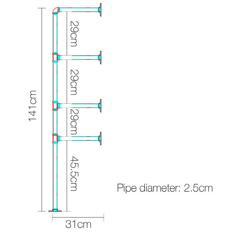 Wall Shelves Display Bookshelf Industrial DIY Pipe Shelf Rustic Brackets