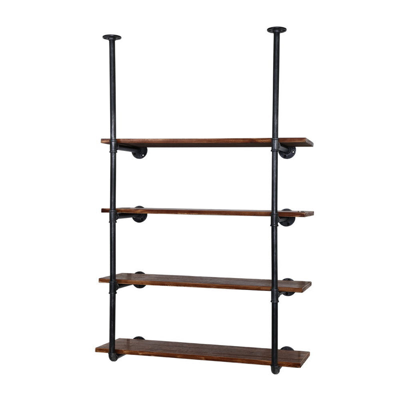 Wall Display Shelves Industrial Bookshelf DIY Pipe Shelf Rustic Brackets