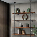 Wall Shelves Display Bookshelf Industrial DIY Pipe Shelf Rustic Brackets