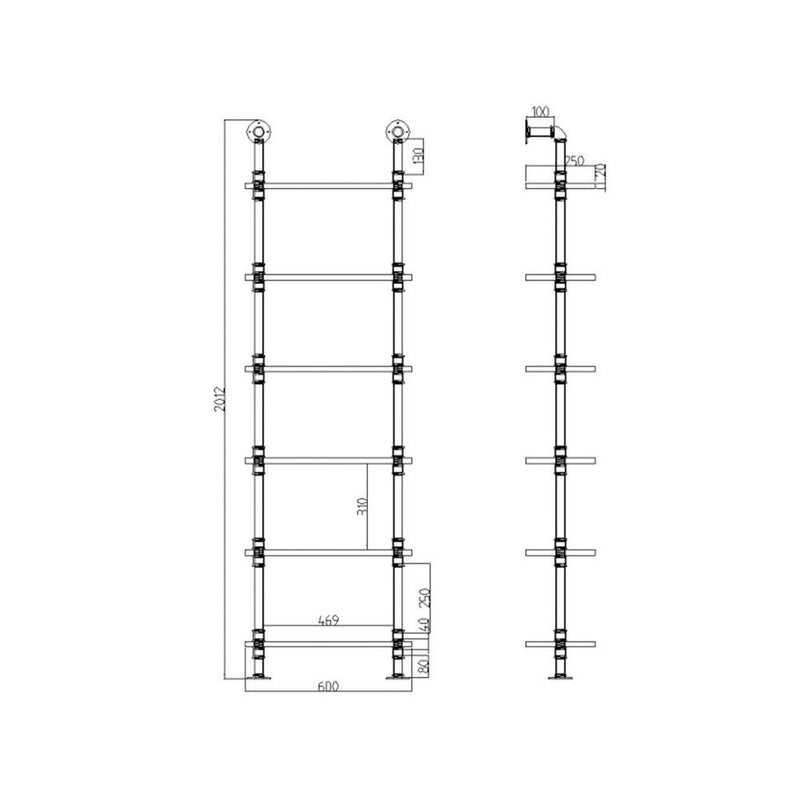 Rustic Wall Shelves Display Bookshelf Industrial DIY Pipe Shelf Brackets