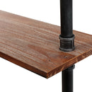 Rustic Wall Shelves Display Bookshelf Industrial DIY Pipe Shelf Brackets