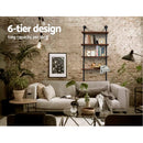 Rustic Wall Shelves Display Bookshelf Industrial DIY Pipe Shelf Brackets