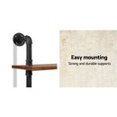 Rustic Wall Shelves Display Bookshelf Industrial DIY Pipe Shelf Brackets