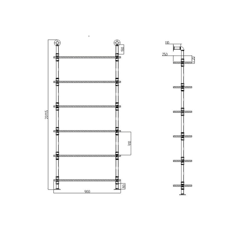 Wall Shelves Display Bookshelf Rustic Vintage DIY Pipe Shelf Brackets