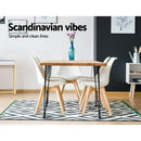 Dining Table 4 Seater 100 x 65cm Pine Wood Industrial Scandinavian Timber Metal Black Legs Brown Rectangular Tables