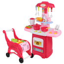 Keezi Kids Kitchen and Trolley Playset - Red
