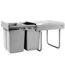 2x20L Pull Out Bin - Grey
