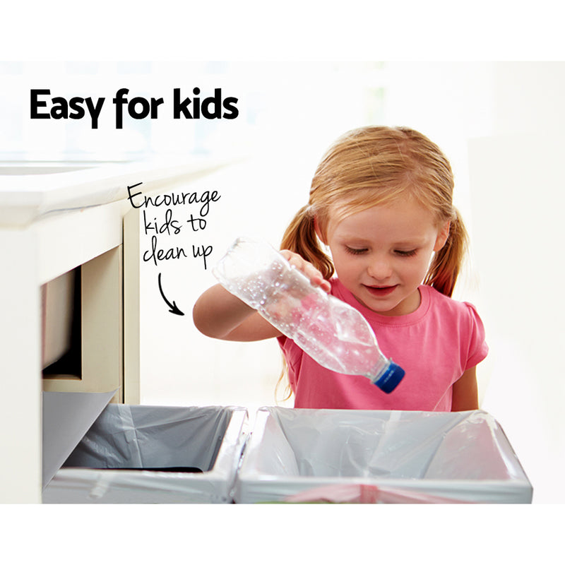 2x20L Pull Out Bin - Grey