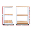 Portable Mobile Printer Stand 3-Tier Storage Shelf Rack Wooden Trolley