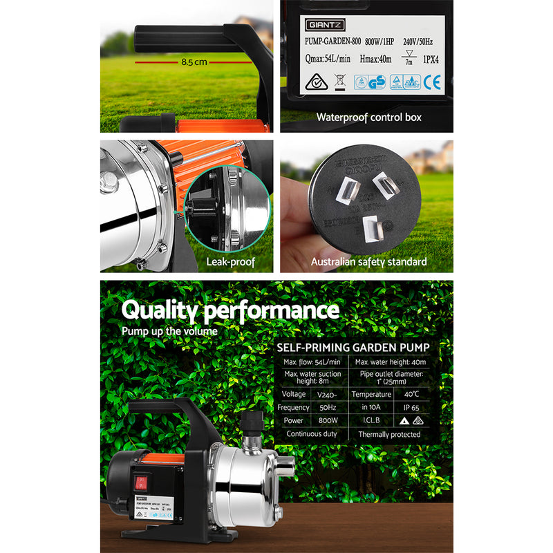 800W Stainless Steel Garden Water Pump