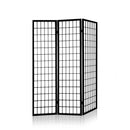 3 Panel Wooden Room Divider - Black