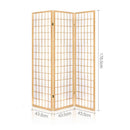 3 Panel Wooden Room Divider - Natural