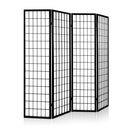 4 Panel Wooden Room Divider - Black