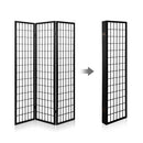 6 Panel Room Divider Privacy Screen Foldable Pine Wood Stand Black
