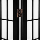 6 Panel Room Divider Privacy Screen Foldable Pine Wood Stand Black