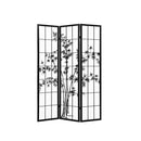 3 Panel Room Divider Screen Privacy Dividers Pine Wood Stand Shoji Bamboo Black White