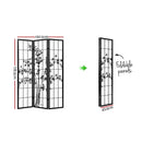 3 Panel Room Divider Screen Privacy Dividers Pine Wood Stand Shoji Bamboo Black White