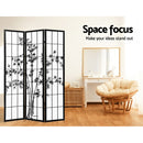3 Panel Room Divider Screen Privacy Dividers Pine Wood Stand Shoji Bamboo Black White