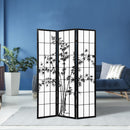 3 Panel Room Divider Screen Privacy Dividers Pine Wood Stand Shoji Bamboo Black White