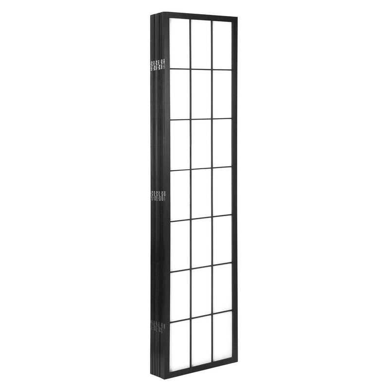 6 Panel Room Divider Screen Privacy Dividers Pine Wood Stand Black White