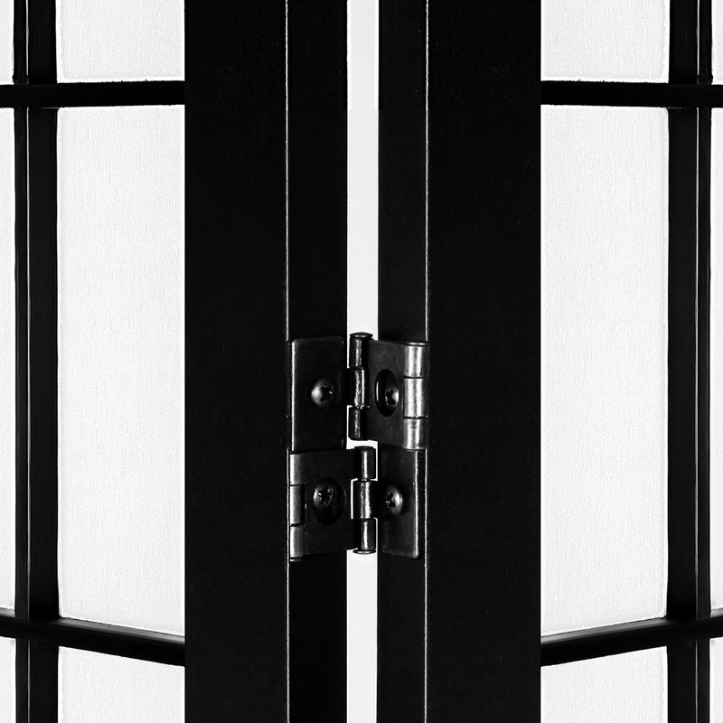 6 Panel Room Divider Screen Privacy Dividers Pine Wood Stand Black White