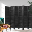 6 Panel Room Divider Screen Privacy Wood Dividers Timber Stand Black