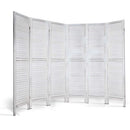 6 Panel Room Divider Privacy Screen Foldable Wood Stand White