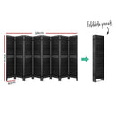 8 Panel Room Divider Screen Privacy Wood Dividers Timber Stand Black