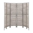 6 Panel Room Divider Privacy Screen Foldable Wood Stand Grey