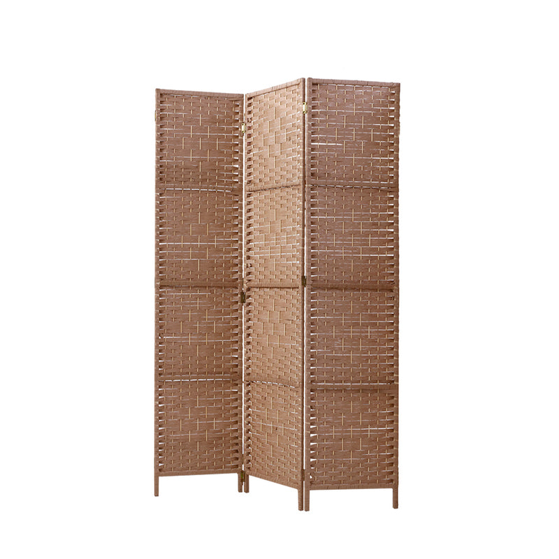 3 Panel Room Divider Screen Privacy Rattan Dividers Stand Fold Natural
