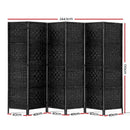 6 Panel Room Divider - Black