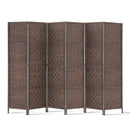 6 Panel Room Divider - Brown