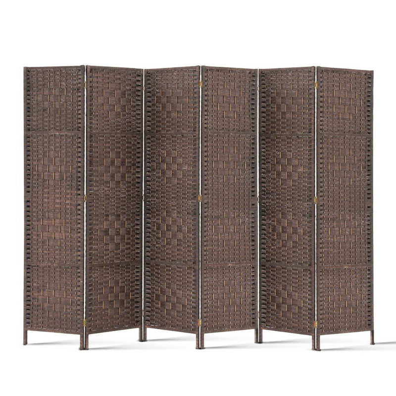 6 Panel Room Divider - Brown