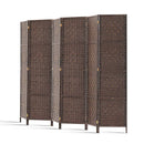 6 Panel Room Divider - Brown
