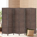 6 Panel Room Divider - Brown