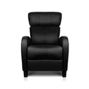 PU Leather Reclining Armchair - Black