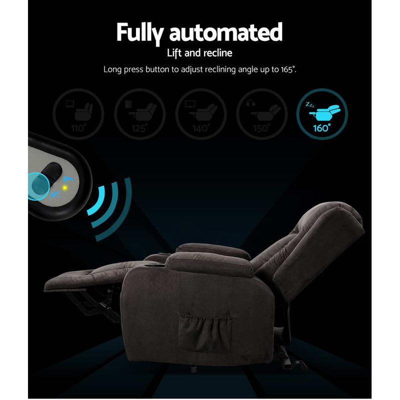 Electric Recliner Chair Lift Heated Massage Chairs Fabric Lounge Sofa