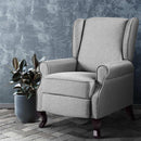 Recliner Chair Luxury Lounge Armchair Single Sofa Couch Fabric Grey