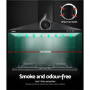 DEVANTi 900mm 90cm Rangehood Stainless Steel Range Hood Home Kitchen Canopy Black