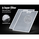 DEVANTi 900mm 90cm Rangehood Stainless Steel Range Hood Home Kitchen Canopy Black