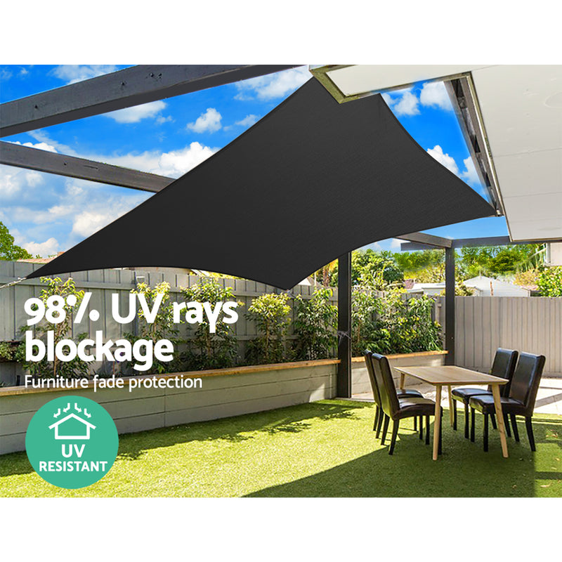 3x4m Shade Sail Sun Shadecloth 280gsm Black