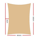 4x6m Shade Sail Sun Shadecloth Canopy 280gsm Sand