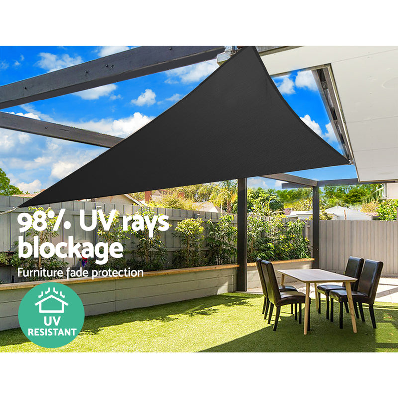 Sun Shade Sail Canopy Triangle 280gsm 5x5x5m Black