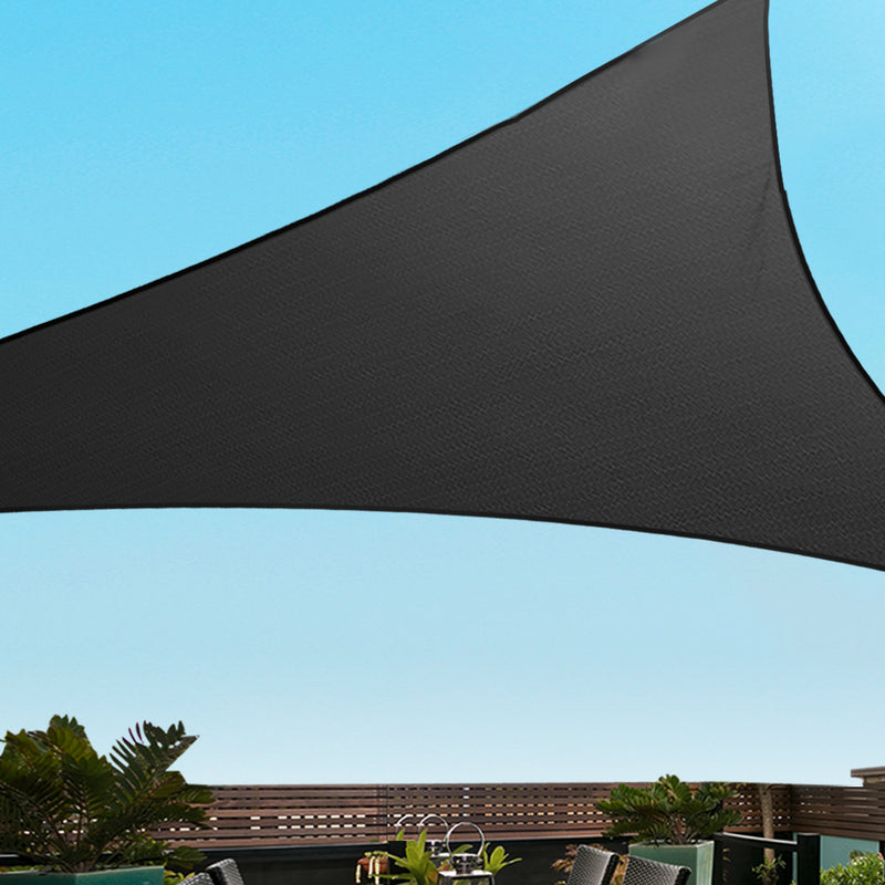 Sun Shade Sail Canopy Triangle 280gsm 5x5x5m Black