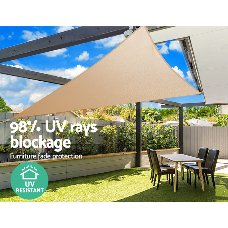 Sun Shade Sail Canopy Triangle 280gsm 5x5x5m